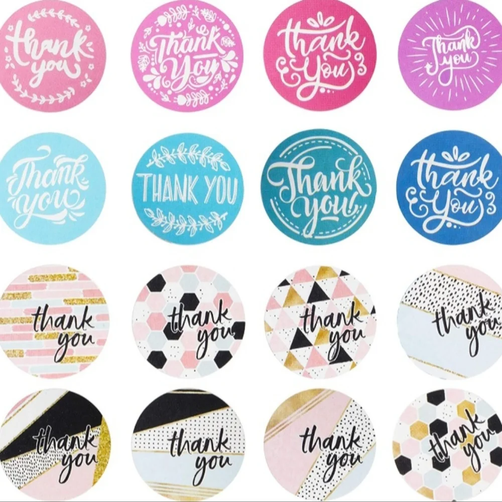 100 Pieces Mixed Variety Thank You Stickers